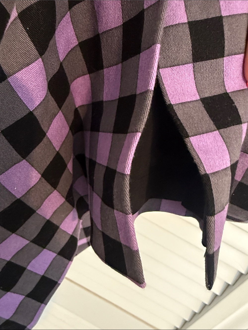 Diane Von Furstenberg Purple/Black/Grey Gingham Sleeveless Sheath Dress - 4 - Picture 6 of 7